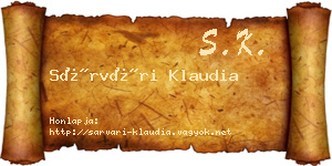 Sárvári Klaudia névjegykártya