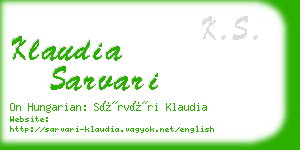 klaudia sarvari business card